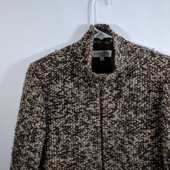 🔥Claude Rene Jacket chunky tweed zip Jacket 8 VTG - Picture 3 of 8